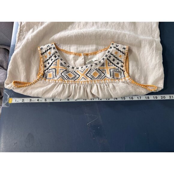 C&C California Embroidered Linen Shift Dress Small Beachy Boho Lagenlook - Picture 5 of 7